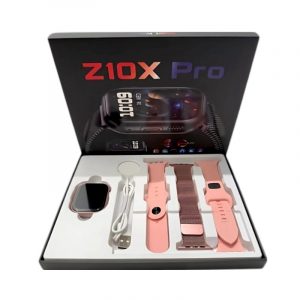Σετ Smartwatch με 3 λουράκια - Z10X Pro - 065165 - Pink