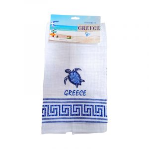 Πετσέτα ποτηρόπανο Souvenir με κέντημα - Σετ 12pcs - Greece - 416044