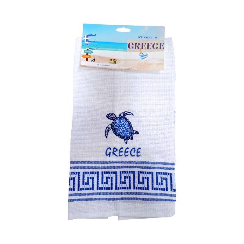 Πετσέτα ποτηρόπανο Souvenir με κέντημα - Σετ 12pcs - Greece - 416044