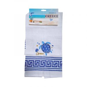 Πετσέτα ποτηρόπανο Souvenir με κέντημα - Σετ 12pcs - Greece - 416075