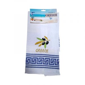Πετσέτα ποτηρόπανο Souvenir με κέντημα - Σετ 12pcs - Greece - 416099