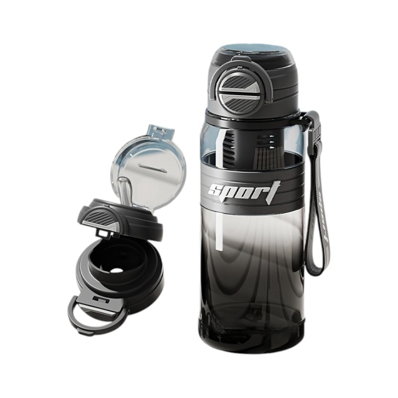Φορητό παγούρι πλαστικό - 800ml - 616298 - Black