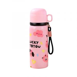 Παιδικό παγούρι-θερμός με κούπα - 500ml - 722368 - Pink