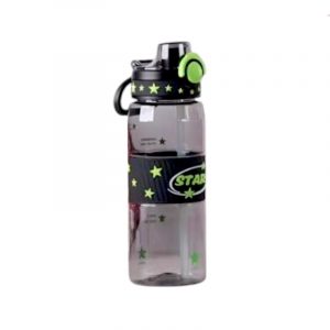 Φορητό παγούρι πλαστικό με καλαμάκι - 600ml - 722443 - Black