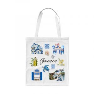 Υφασμάτινη τουριστική τσάντα καμβάς - Greece - 40x35cm - 221066