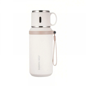 Φορητό παγούρι-θερμός με κούπα - 650ml - 219507 - White