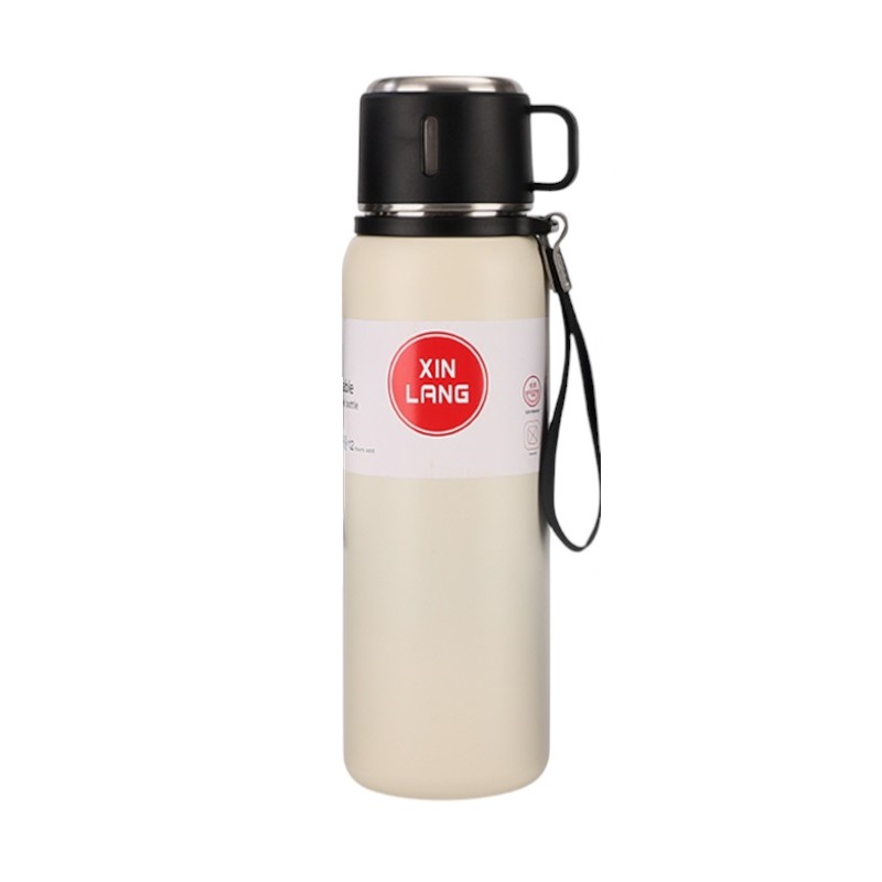 Φορητό παγούρι-θερμός με κούπα - 600ml - 312598 - White