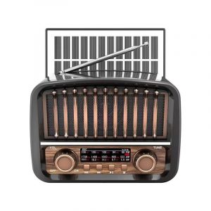 Επαναφορτιζόμενο ραδιόφωνο Retro με ηλιακό πάνελ - K-371S - 023719 - Black