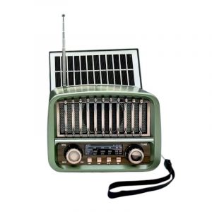 Επαναφορτιζόμενο ραδιόφωνο Retro με ηλιακό πάνελ - K-371S - 023719 - Green
