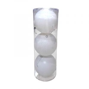 Σετ Χριστουγεννιάτικες μπάλες - 15cm - 3pcs - 326130 - White
