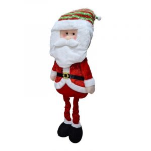 Χριστουγεννιάτικη λούτρινη κούκλα Άγιος Βασίλης με πτυσσόμενα πόδια - MY93101A - 501401