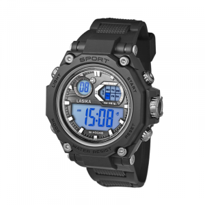 Ψηφιακό ρολόι χειρός - LS9048 - Lasika - 817339 - Black/Black