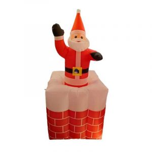 Φουσκωτός διακοσμητικός  Άγιος Βασίλης σε καμινάδα με κίνηση - 1.8m - 817261
