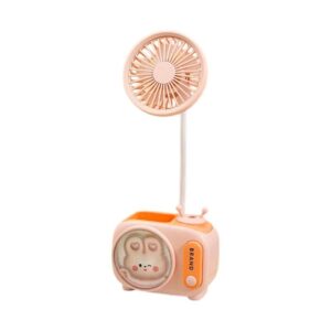 Παιδικός επαναφορτιζόμενος ανεμιστήρας μολυβοθήκη με ξύστρα - MU352A - 033183 - Pink