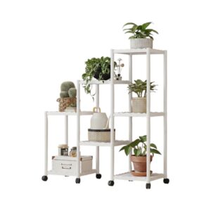 Διακοσμητική τροχήλατη ραφιέρα δαπέδου με 7 ράφια - YH9628-2A - 114128 - White