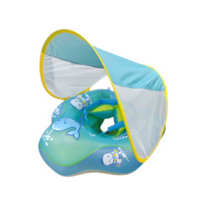 Παιδικό φουσκωτό σωσίβιο με κάθισμα & σκέπαστρο - 155008 - Blue