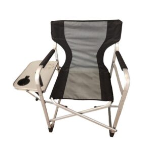 Πτυσσόμενη καρέκλα camping με ενσωματωμένο τραπεζάκι - 1805-1 - 170136 - Grey