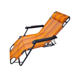 Πτυσσόμενη καρέκλα - ξαπλώστρα παραλίας - 1235 - 270935 - Orange