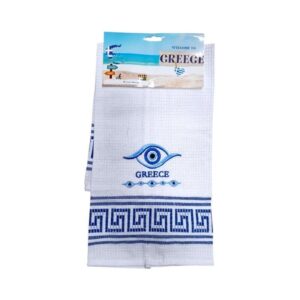 Πετσέτα ποτηρόπανο Souvenir με κέντημα - Σετ 12pcs - Greece - 416068
