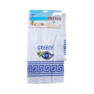 Πετσέτα ποτηρόπανο Souvenir με κέντημα - Σετ 12pcs - Greece - 416105