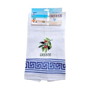 Πετσέτα ποτηρόπανο Souvenir με κέντημα - Σετ 12pcs - Greece - 416112