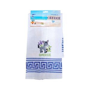 Πετσέτα ποτηρόπανο Souvenir με κέντημα - Σετ 12pcs - Greece - 416143