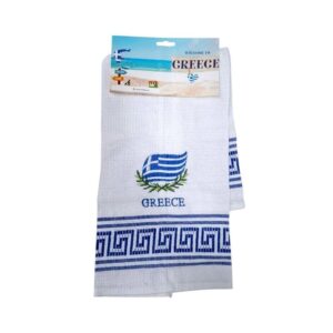 Πετσέτα ποτηρόπανο Souvenir με κέντημα - Σετ 12pcs - Greece - 416174