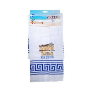 Πετσέτα ποτηρόπανο Souvenir με κέντημα - Σετ 12pcs - Athens/Greece - 416204