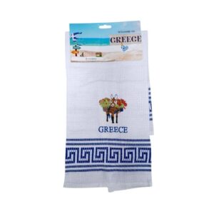 Πετσέτα ποτηρόπανο Souvenir με κέντημα - Σετ 12pcs - Greece - 416266