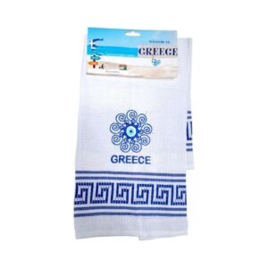 Πετσέτα ποτηρόπανο Souvenir με κέντημα - Σετ 12pcs - Greece - 416280