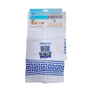 Πετσέτα ποτηρόπανο Souvenir με κέντημα - Σετ 12pcs - Greece - 416297