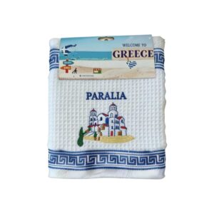Πετσέτα ποτηρόπανο Souvenir με κέντημα - Σετ 12pcs - Paralia - 416341