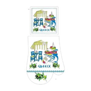 Γάντι & πιάστρα φούρνου Souvenir - Σετ 6pcs - Greece - 241828